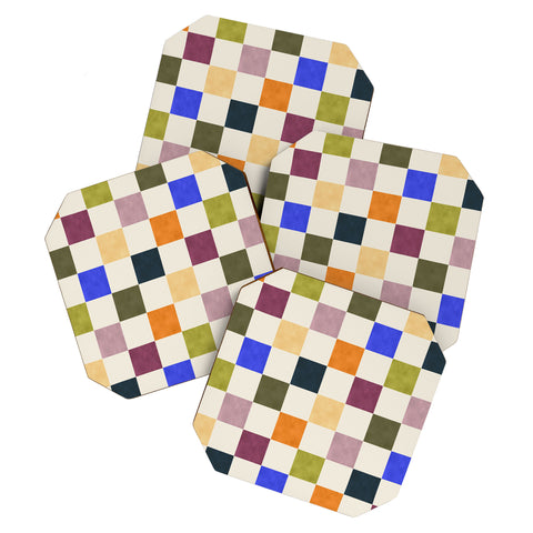 Avenie Modern Craft Harlequin Check Coaster Set