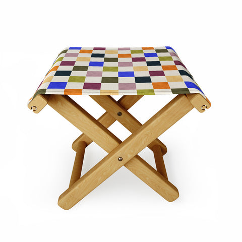 Avenie Modern Craft Harlequin Check Folding Stool