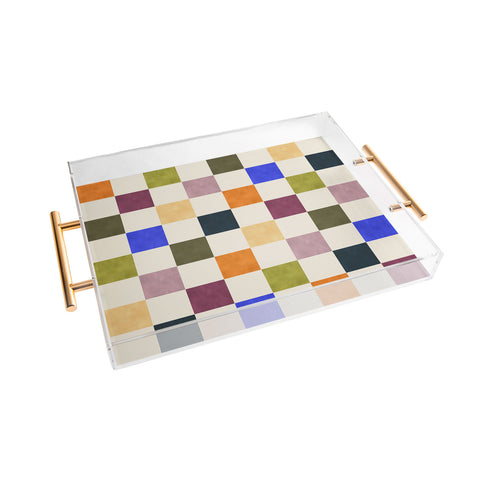 Avenie Modern Craft Harlequin Check Acrylic Tray
