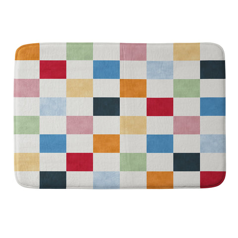 Avenie Modern Craft Harlequin Check I Memory Foam Bath Mat