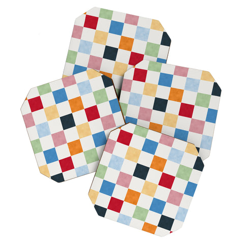 Avenie Modern Craft Harlequin Check I Coaster Set