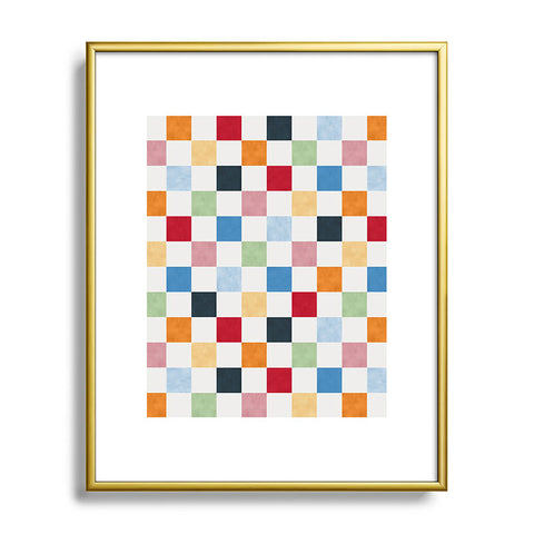 Avenie Modern Craft Harlequin Check I Metal Framed Art Print