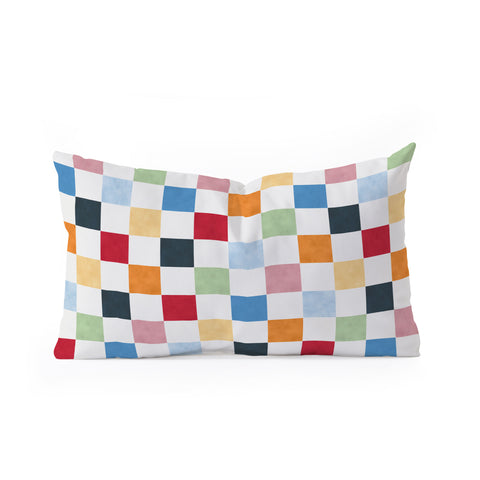 Avenie Modern Craft Harlequin Check I Oblong Throw Pillow