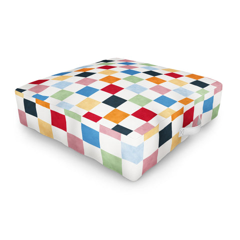 Avenie Modern Craft Harlequin Check I Outdoor Floor Cushion