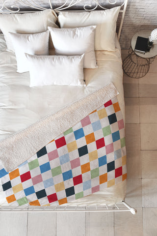 Avenie Modern Craft Harlequin Check I Fleece Throw Blanket
