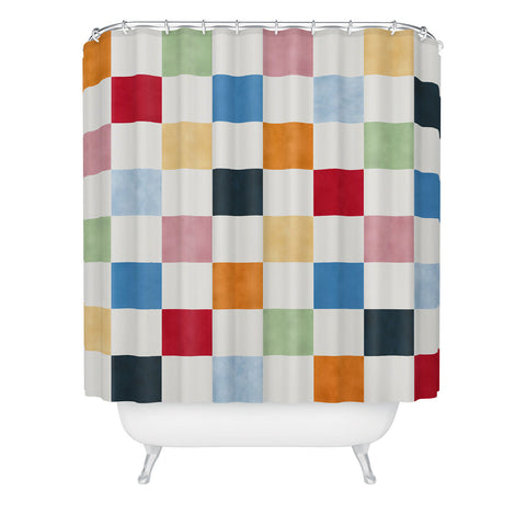 Avenie Modern Craft Harlequin Check I Shower Curtain