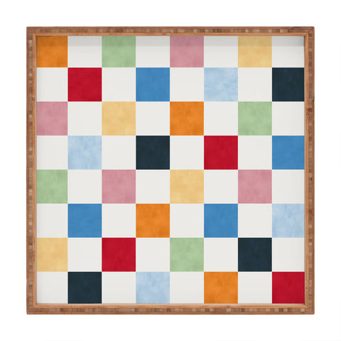 Avenie Modern Craft Harlequin Check I Square Tray