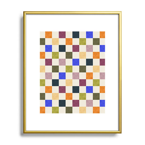 Avenie Modern Craft Harlequin Check Metal Framed Art Print