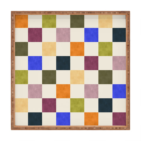 Avenie Modern Craft Harlequin Check Square Tray