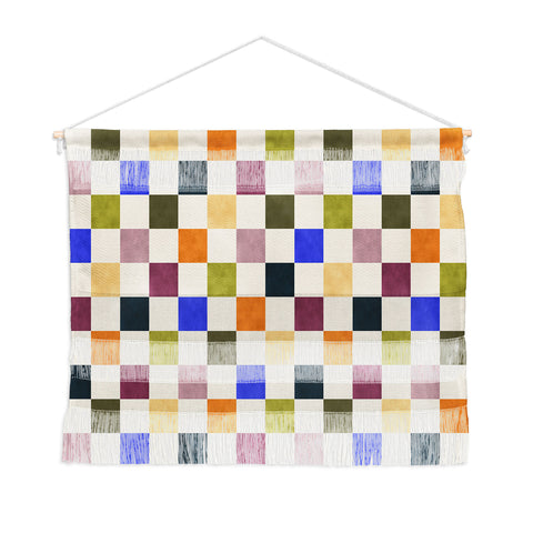 Avenie Modern Craft Harlequin Check Wall Hanging Landscape