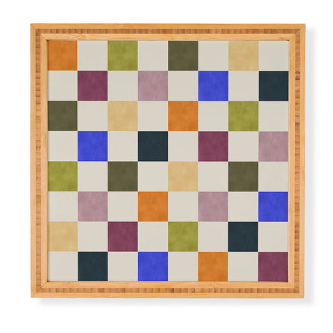 Avenie Modern Craft Harlequin Check Framed Wall Art