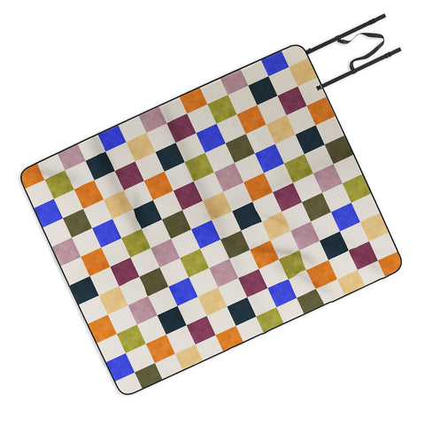 Avenie Modern Craft Harlequin Check Picnic Blanket