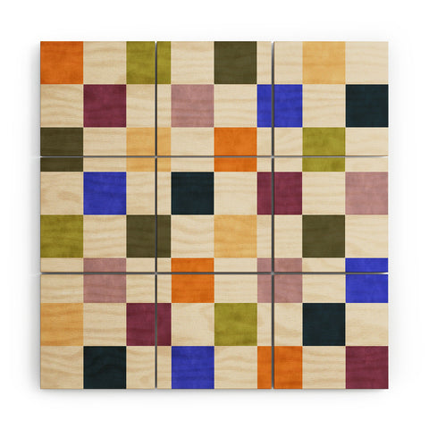 Avenie Modern Craft Harlequin Check Wood Wall Mural
