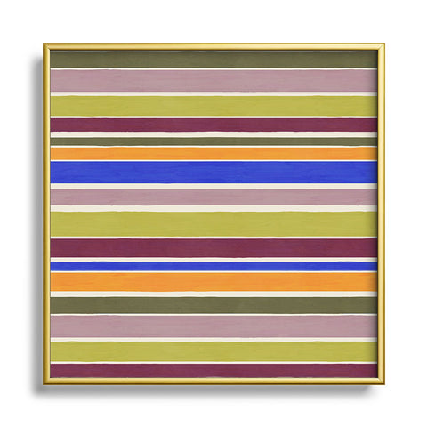 Avenie Modern Craft Roman Stripes I Square Metal Framed Art Print