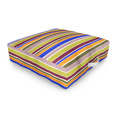 Avenie Modern Craft Roman Stripes I Outdoor Floor Cushion