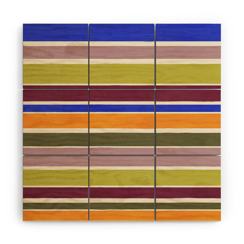 Avenie Modern Craft Roman Stripes I Wood Wall Mural
