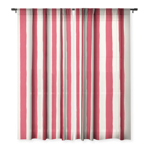 Avenie Modern Craft Spring Stripe Sheer Window Curtain