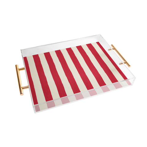 Avenie Modern Craft Spring Stripe Acrylic Tray
