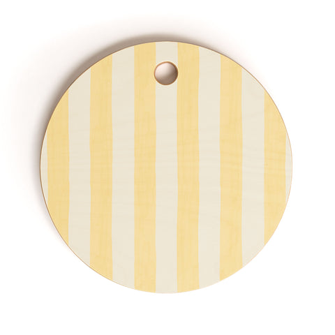 Avenie Modern Craft Spring Stripe I Cutting Board Round