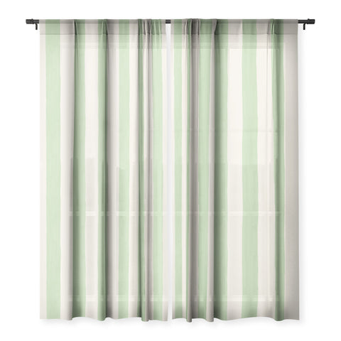 Avenie Modern Craft Spring Stripe II Sheer Window Curtain