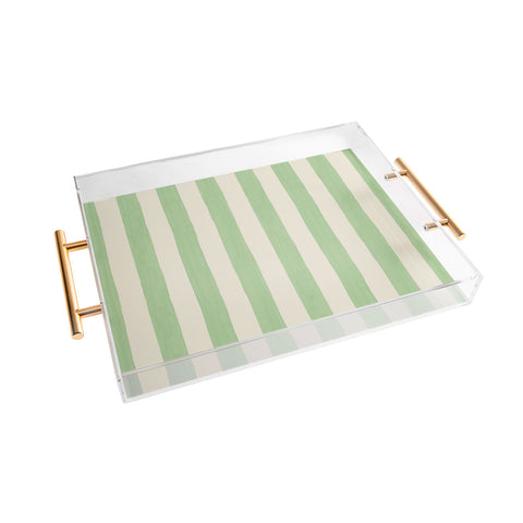 Avenie Modern Craft Spring Stripe II Acrylic Tray