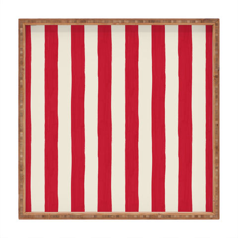 Avenie Modern Craft Spring Stripe Square Tray