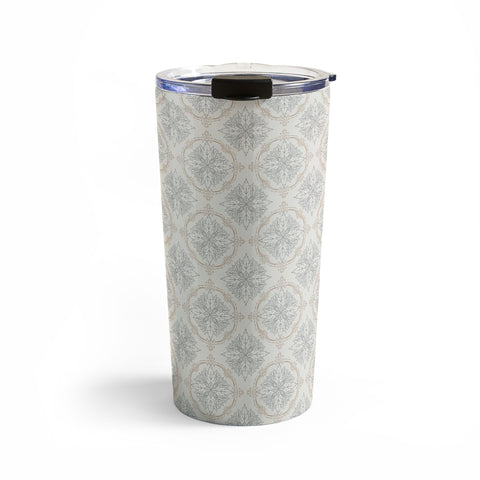 Avenie Modern Floral Damask Neutral Travel Mug