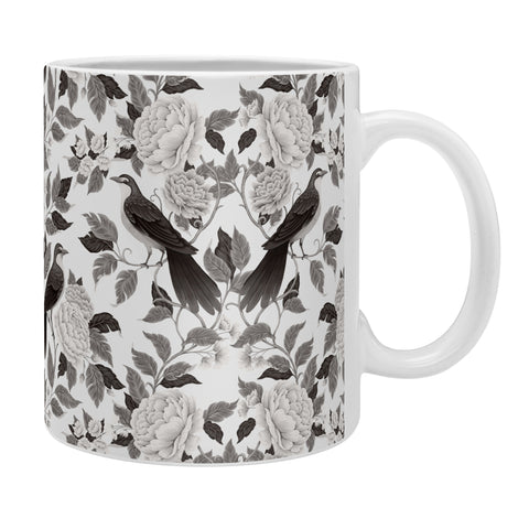 Avenie Moody Blooms Bird Damask BW II Coffee Mug