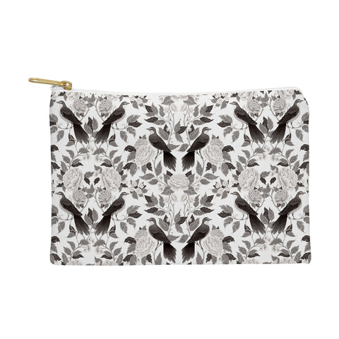 Avenie Moody Blooms Bird Damask BW II Pouch