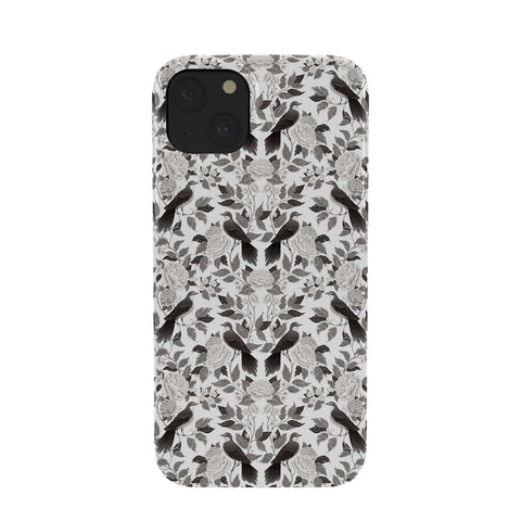Avenie Moody Blooms Bird Damask BW II Phone Case