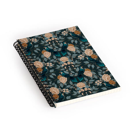 Avenie Moody Blooms Bird Damask Spiral Notebook