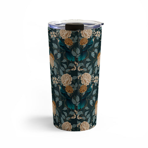 Avenie Moody Blooms Bird Damask Travel Mug