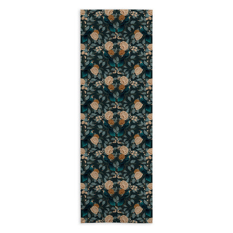 Avenie Moody Blooms Bird Damask Yoga Towel