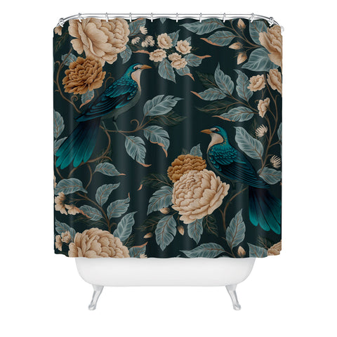 Avenie Moody Blooms Bird Song Shower Curtain