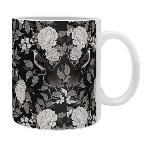 Avenie Moody Blooms Birds Damask BW I Coffee Mug