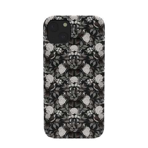 Avenie Moody Blooms Birds Damask BW I Phone Case