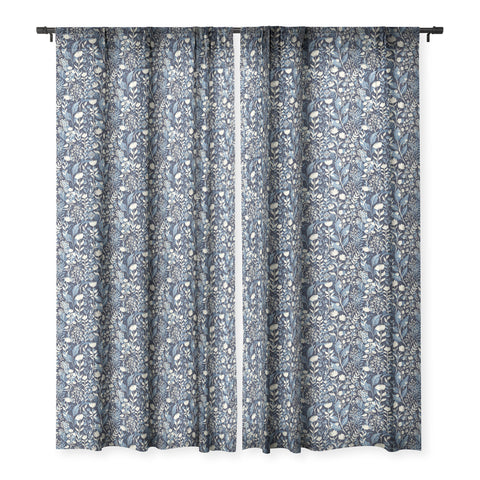 Avenie Moody Blooms Ditsy I Sheer Window Curtain