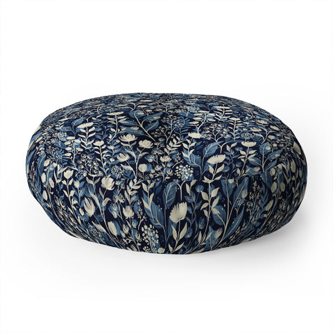 Avenie Moody Blooms Ditsy I Floor Pillow Round