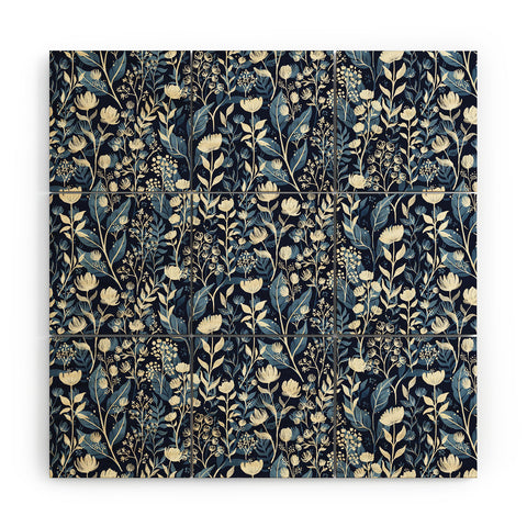 Avenie Moody Blooms Ditsy I Wood Wall Mural