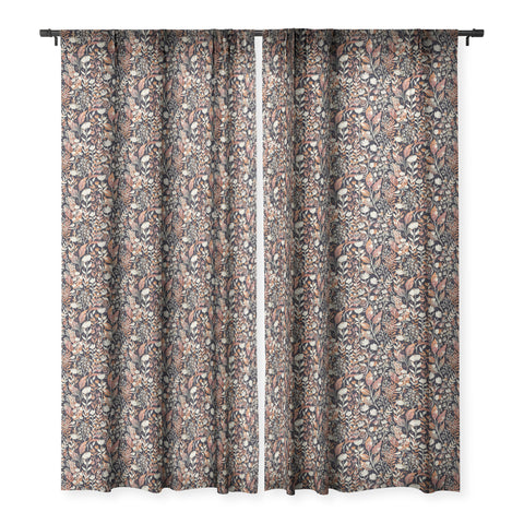 Avenie Moody Blooms Ditsy II Sheer Window Curtain