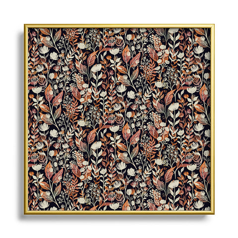 Avenie Moody Blooms Ditsy II Square Metal Framed Art Print