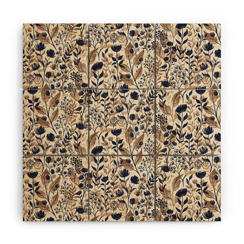 Avenie Moody Blooms Ditsy III Wood Wall Mural