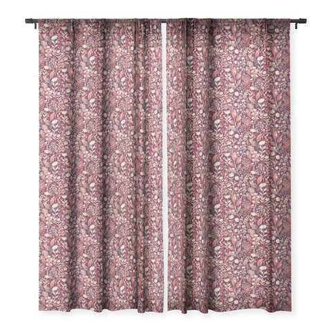 Avenie Moody Blooms Ditsy IV Sheer Window Curtain