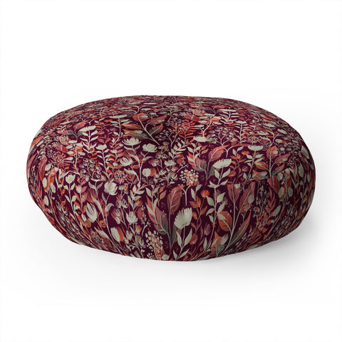 Avenie Moody Blooms Ditsy IV Floor Pillow Round