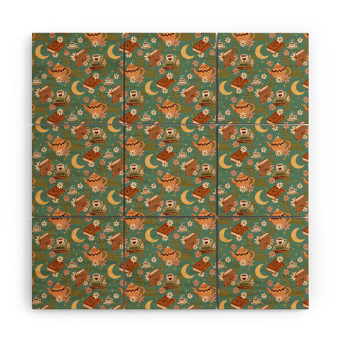 Avenie Moonlit Reading Nook I Wood Wall Mural