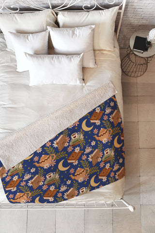 Avenie Moonlit Reading Nook II Fleece Throw Blanket
