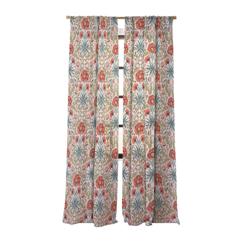 Avenie Morris Inspired Carnation I Sheer Window Curtain