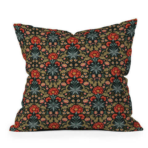 Avenie Morris Inspired Carnation Outdoor Throw Pillow