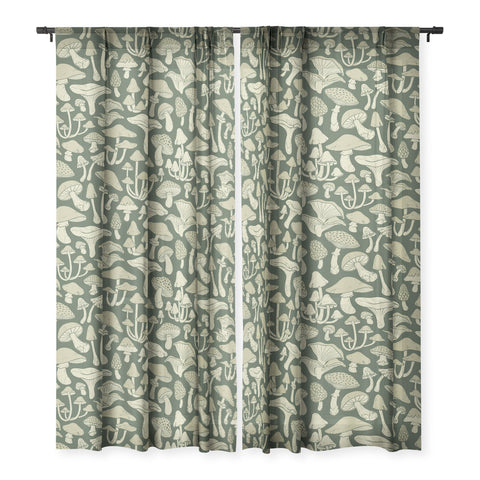 Avenie Mushroom In Black Forest Sheer Non Repeat