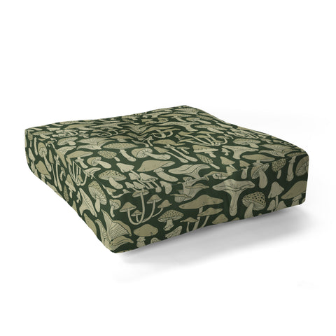 Avenie Mushroom In Black Forest Floor Pillow Square